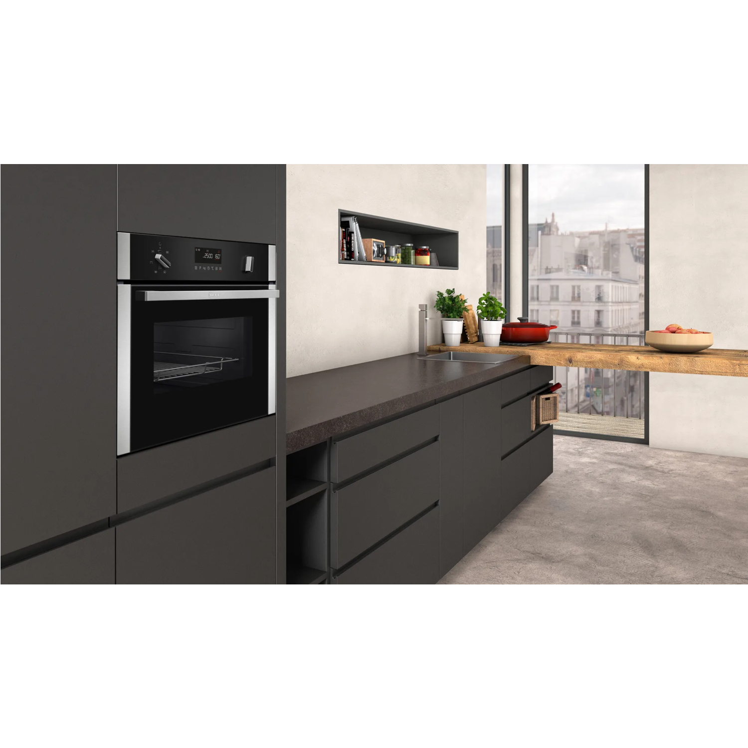 Neff N50 Built-In Compact Combination Microwave Oven - Graphite - Image 2