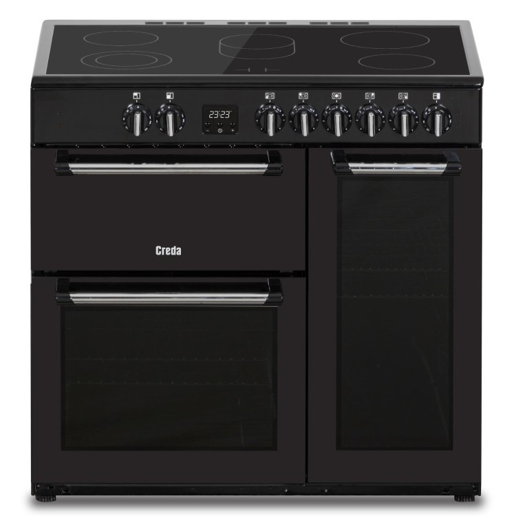 Refurbished Creda C90RCCCBL 90cm Triple Cavity Electric Range Cooker Black