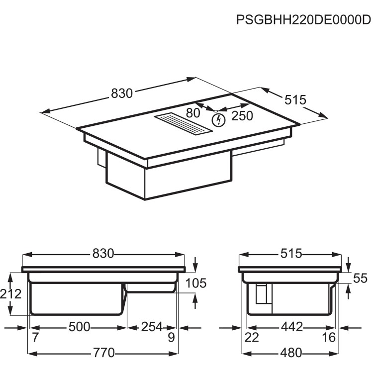 AEG 8000 Series 83cm 4 Zone Venting Induction Hob - Recirculation Only - Image 9