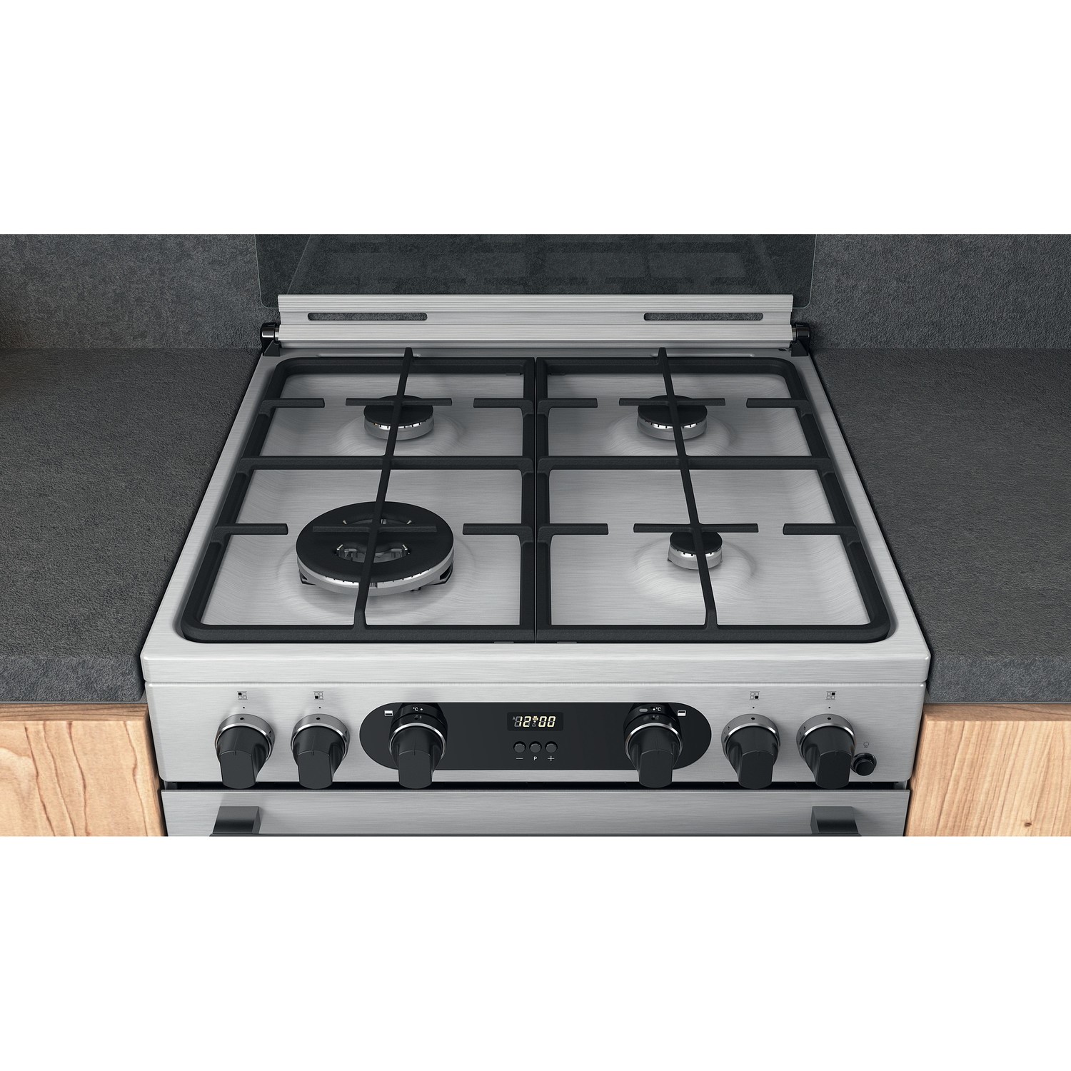 Refurbished Hotpoint Cannon CD67G0CCX 60cm Double Oven Gas Cooker Stainless Steel - Image 4