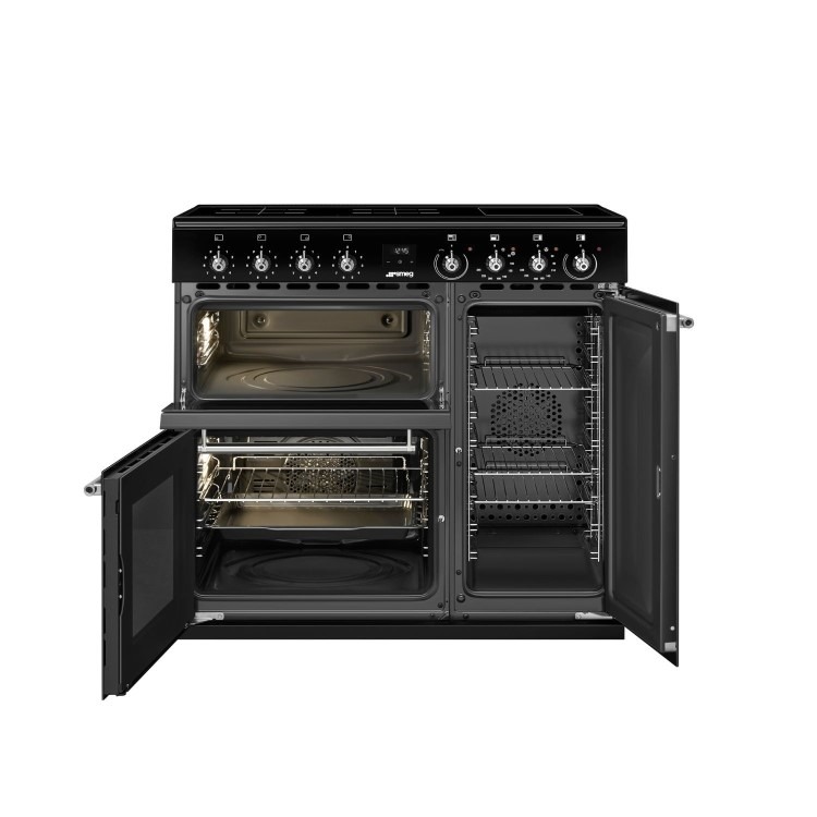 Smeg Concert 90cm Electric Range Cooker with Induction Hob Top - Black - Image 2