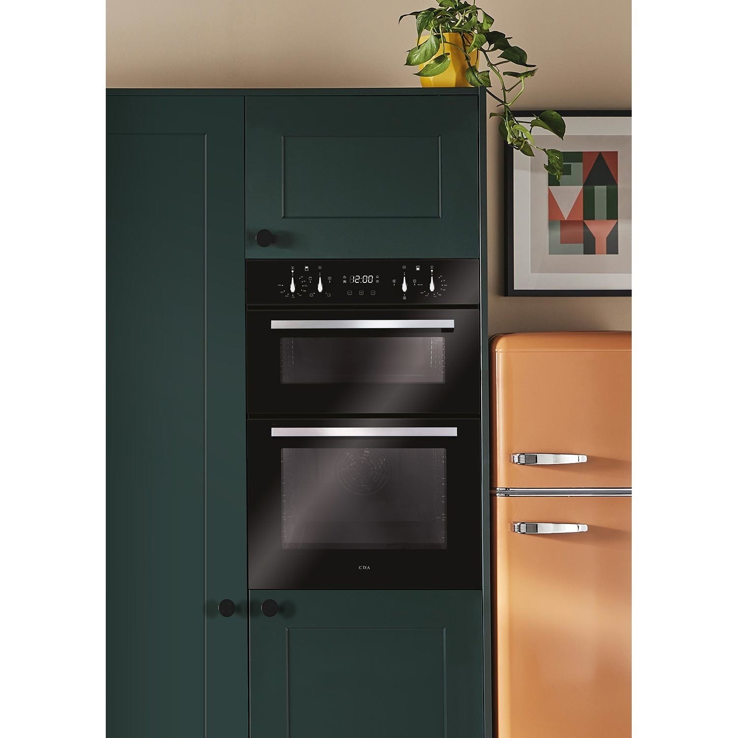 CDA Built-In Electric Double Oven - Black - Image 2