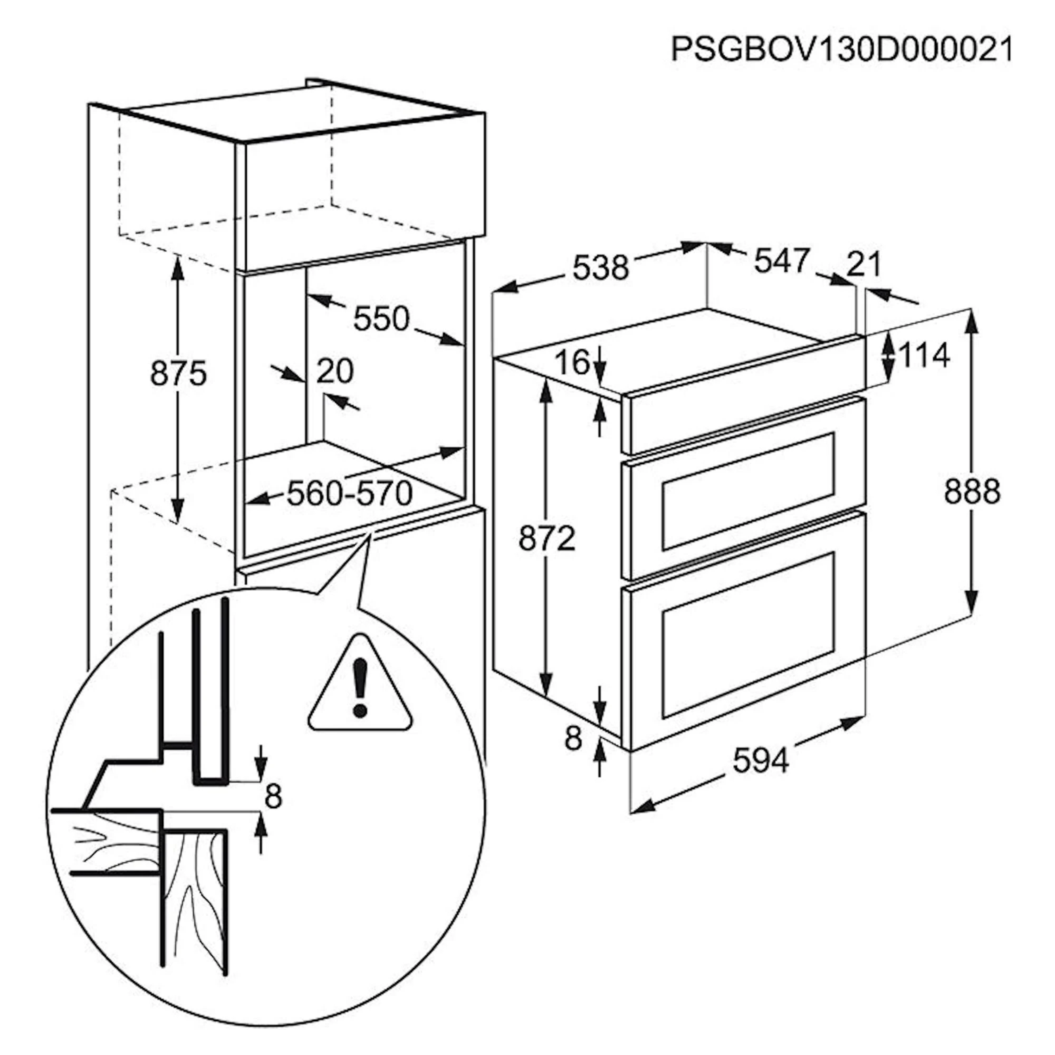 AEG 6000 Series Built-In Electric Double Oven - Stainless Steel - Image 7