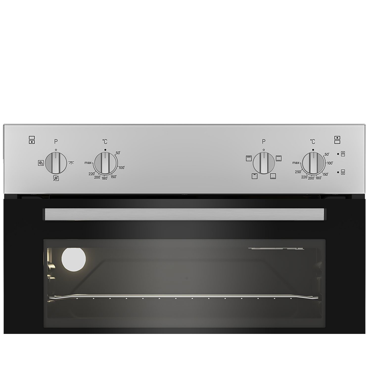 Indesit Electric Built In Double Oven - Silver - Image 2