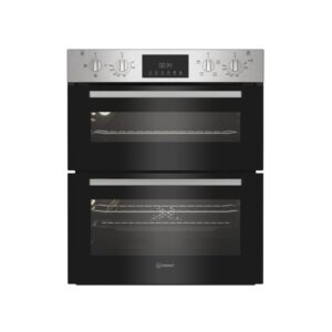 Indesit Electric Built In Double Oven - Stainless Steel