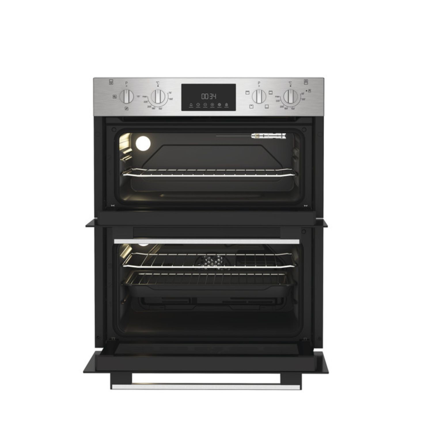 Indesit Electric Built In Double Oven - Stainless Steel - Image 2