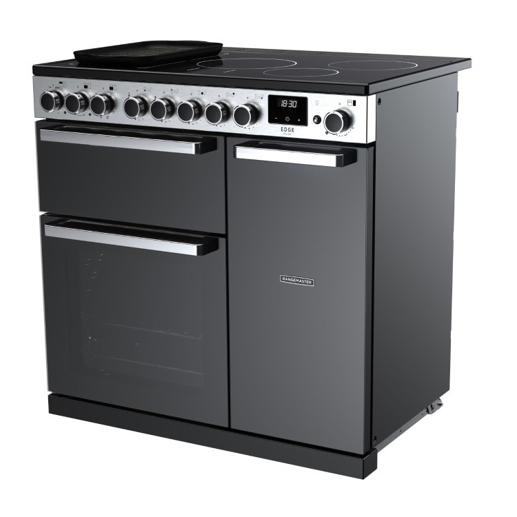 Rangemaster Edge Deluxe 90cm Induction Range Cooker - Black Glass - Image 2