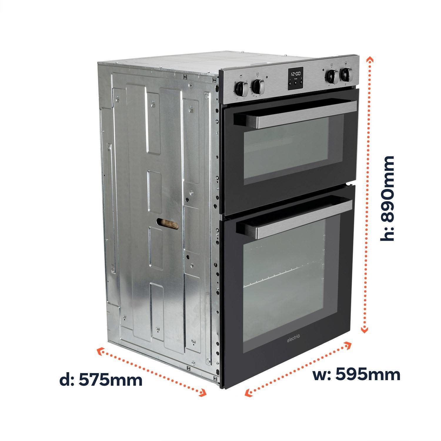 electriQ Built-In Electric Double Oven - Stainless Steel - Image 4