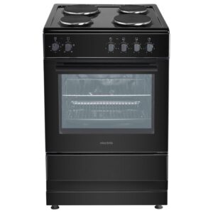electriQ 60cm Electric Cooker with Sealed Plate Hob - Black