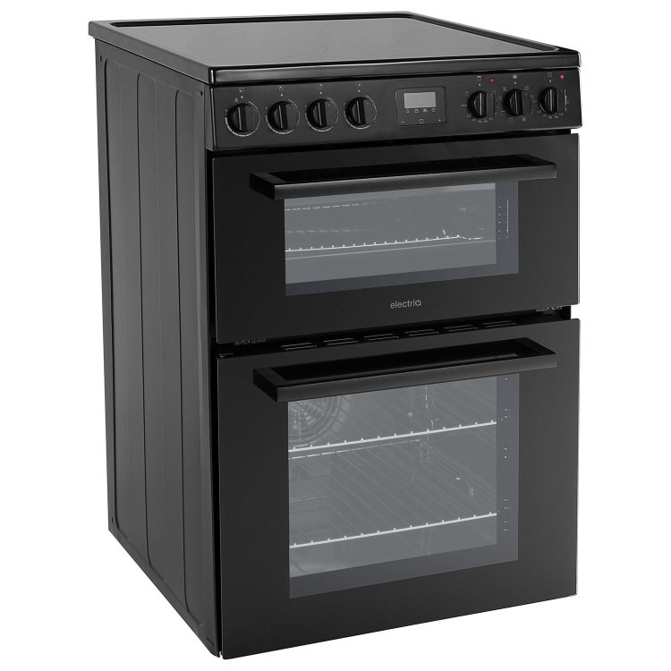 Refurbished electriQ EQEC60IK 60cm Double Oven Electric Cooker with Induction Hob Black - Image 4