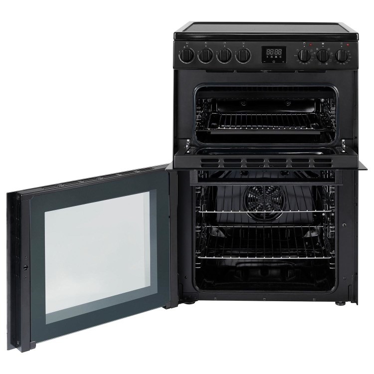 Refurbished electriQ EQEC60IK 60cm Double Oven Electric Cooker with Induction Hob Black - Image 5