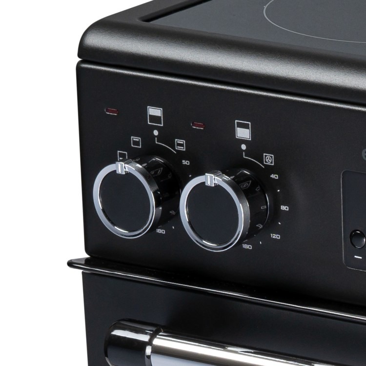 electriQ 60cm Double Oven Cooker with Ceramic Hob - Black - Image 6