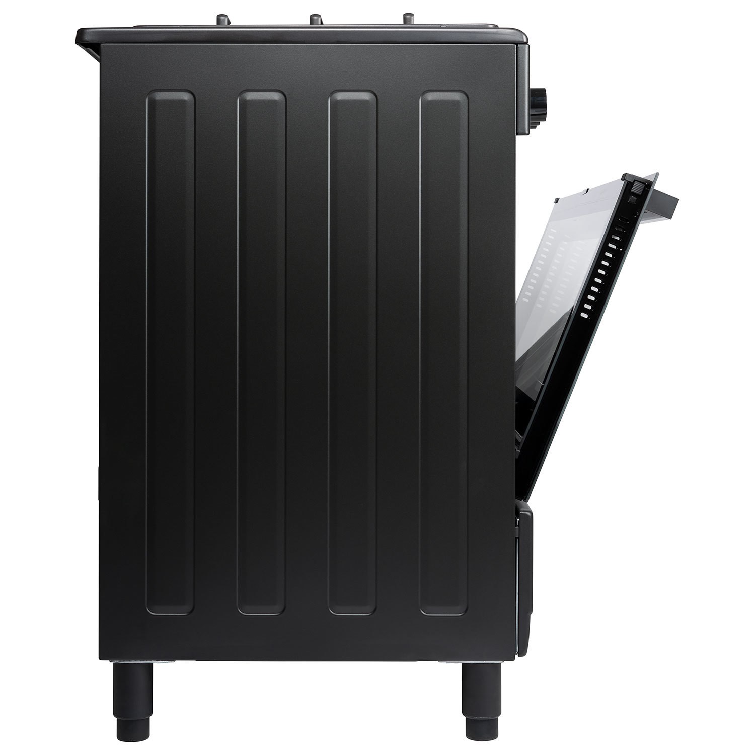 electriQ 90cm Single Cavity Dual Fuel Range Cooker - Black - Image 4