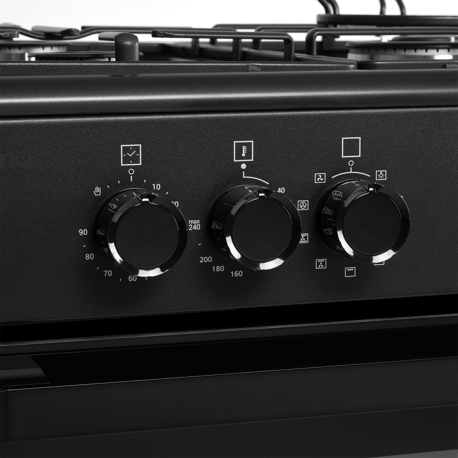 electriQ 90cm Single Cavity Dual Fuel Range Cooker - Black - Image 3