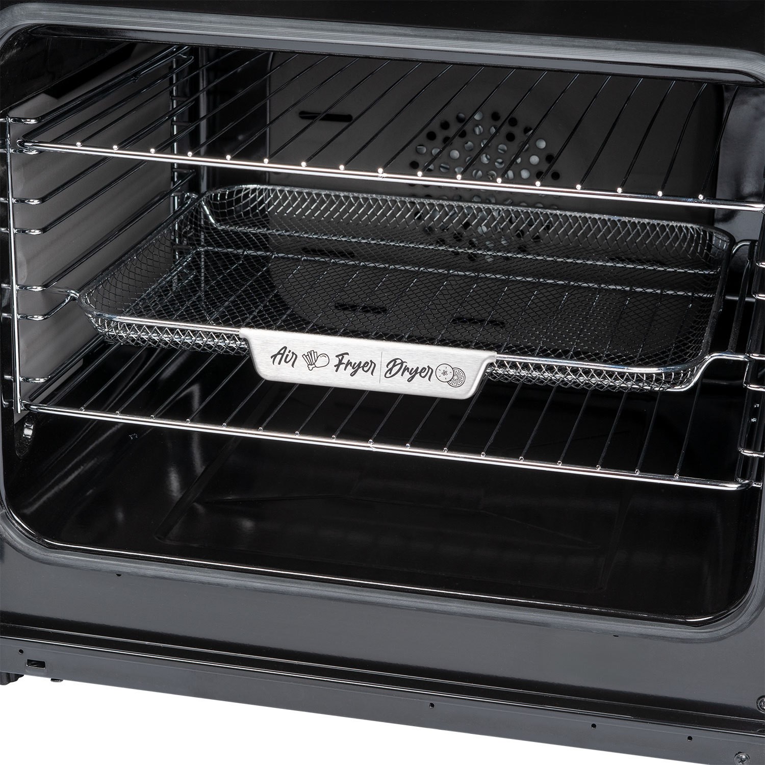 electriQ 90cm Triple Cavity Dual Fuel Range Cooker - Black - Image 3