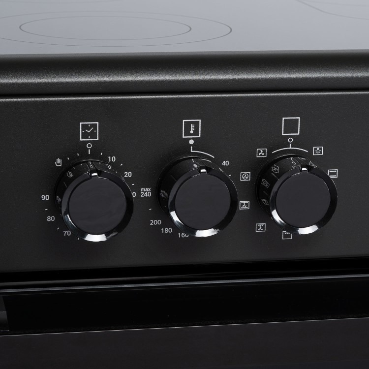 electriQ 90cm Single Cavity Range Cooker with Ceramic Hob - Black - Image 6