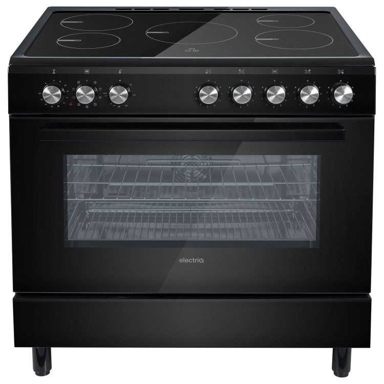Refurbished electriQ EQRANGE90SINDK 90cm Single Cavity Induction Range Cooker Black