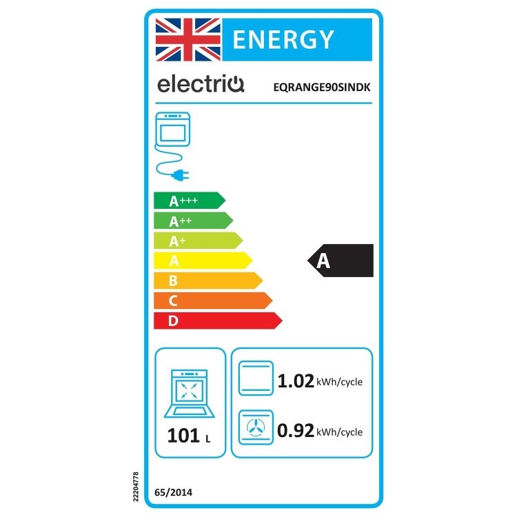 Refurbished electriQ EQRANGE90SINDK 90cm Single Cavity Induction Range Cooker Black - Image 8