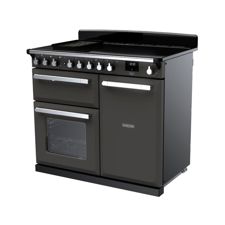 Rangemaster Estel Deluxe 100cm Induction Range Cooker - Slate + Chrome - Image 2