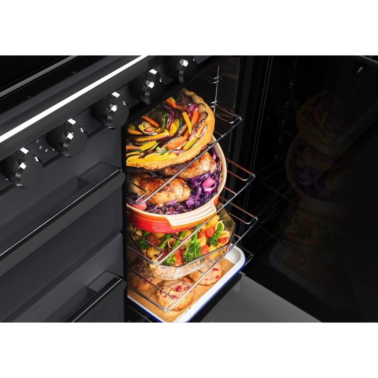 Rangemaster Estel Deluxe 100cm Induction Range Cooker - Slate + Chrome - Image 5