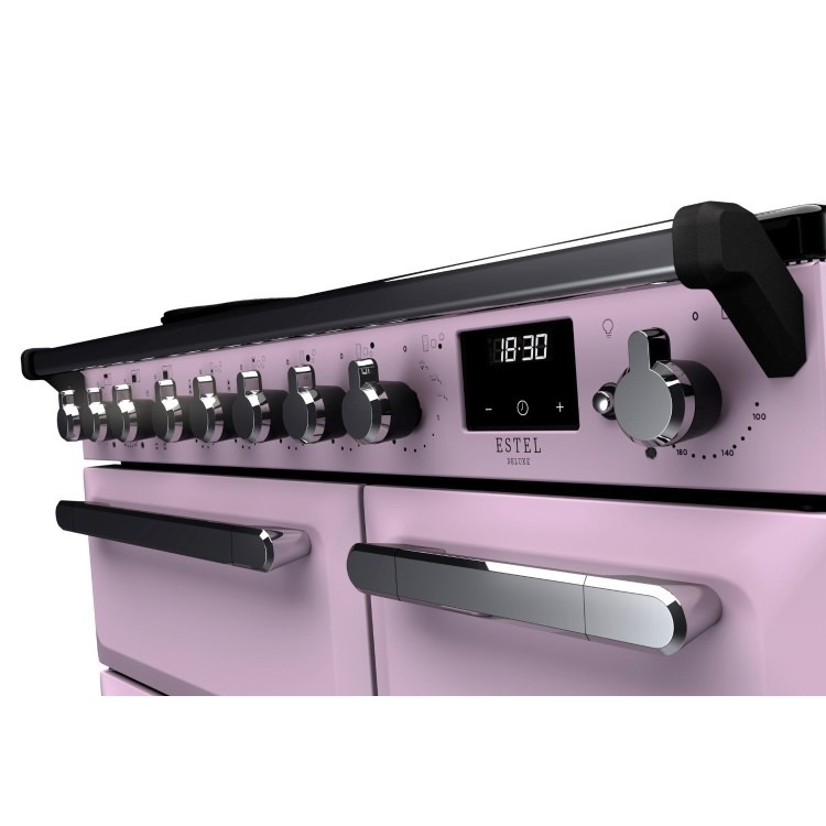 Rangemaster Estel Deluxe 90cm Induction Range Cooker - Heather + Chrome - Image 3