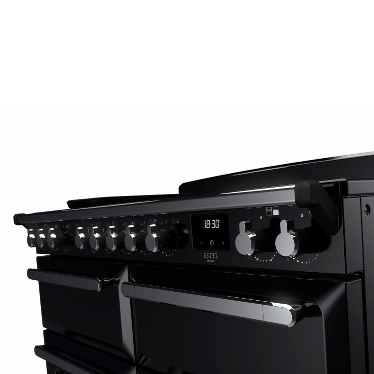 Rangemaster Estel Deluxe 110cm Induction Range Cooker - Gloss Black + Chrome - Image 3