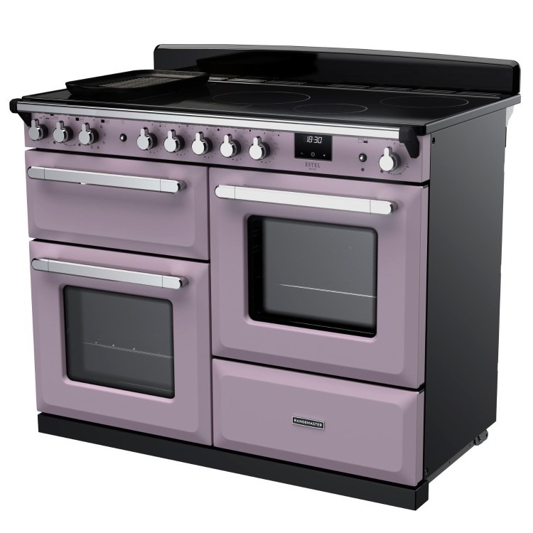 Rangemaster Estel Deluxe 110cm Induction Range Cooker - Heather + Chrome - Image 2
