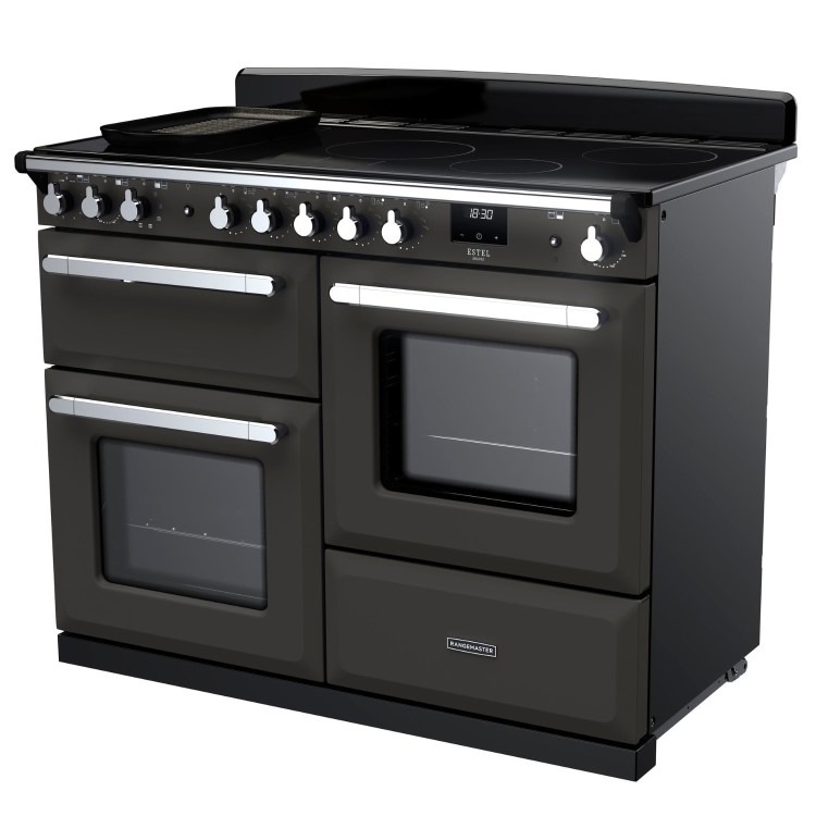 Rangemaster Estel Deluxe 110cm Induction Range Cooker - Slate + Chrome - Image 2