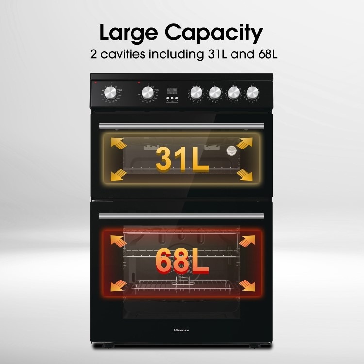 Hisense 60cm Electric Cooker - Black - Image 2
