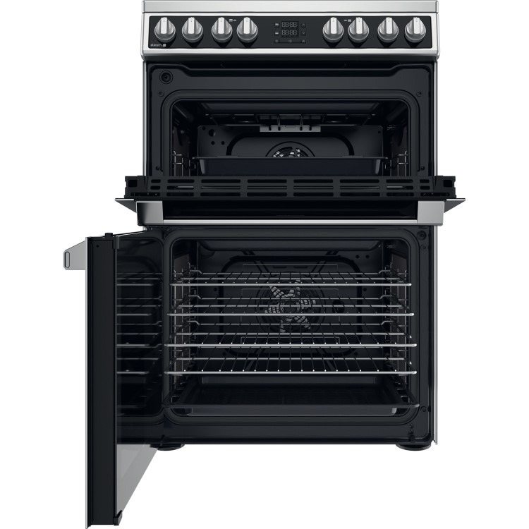 Hotpoint 60cm Double Fan Oven Electric Cooker - Stainless Steel - Image 3
