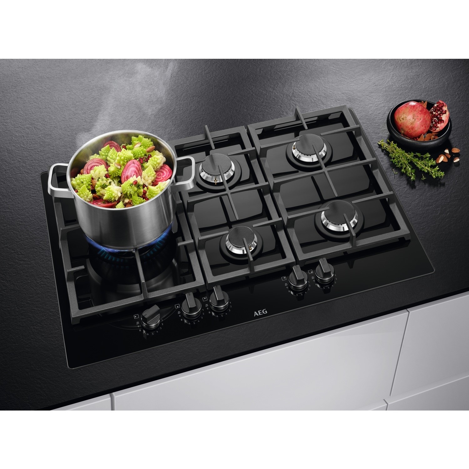 AEG 6000 Series 74cm 5 Burner Gas Hob - Black - Image 2