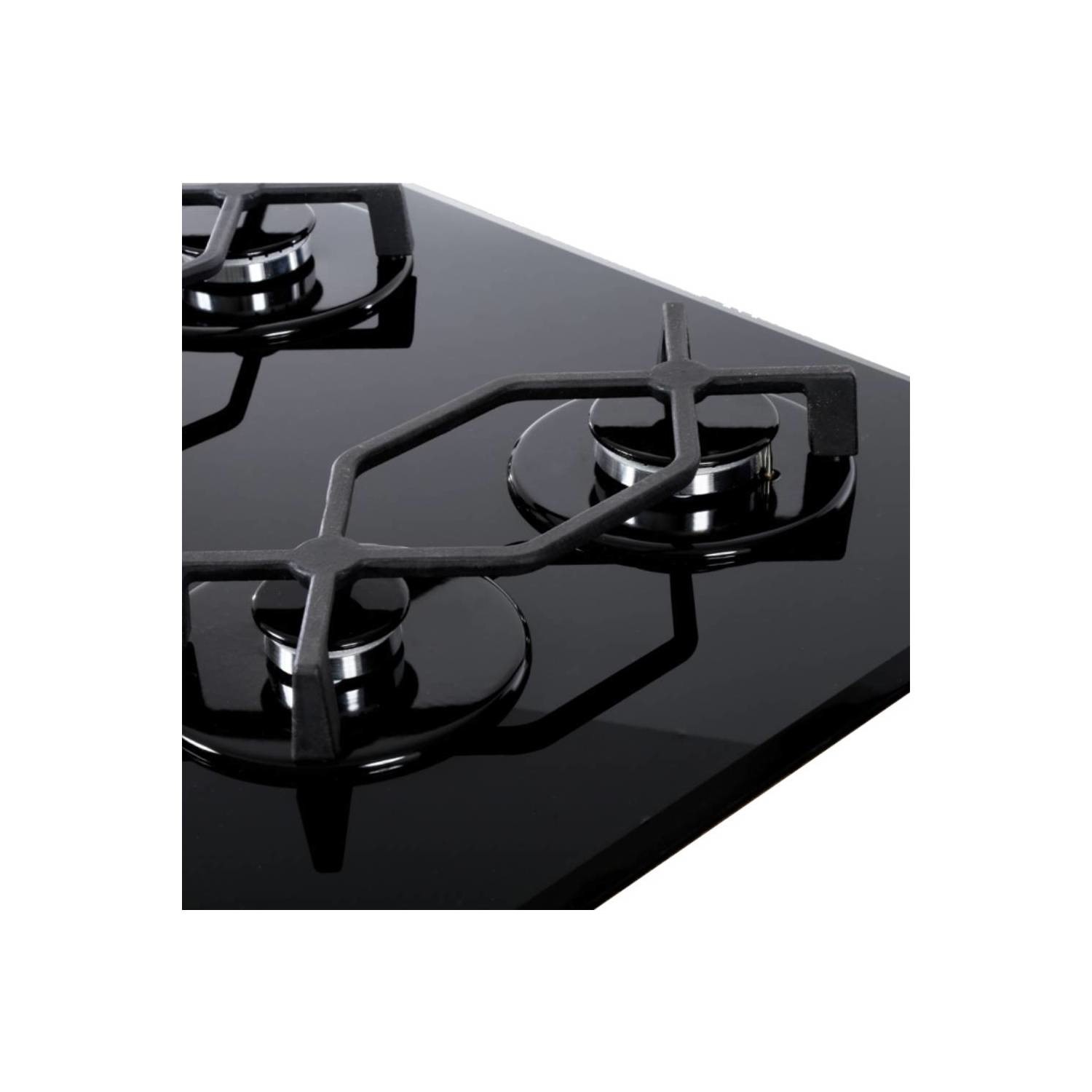 CDA 60cm Gas on Glass 4 Burner Gas Hob - Black - Image 4