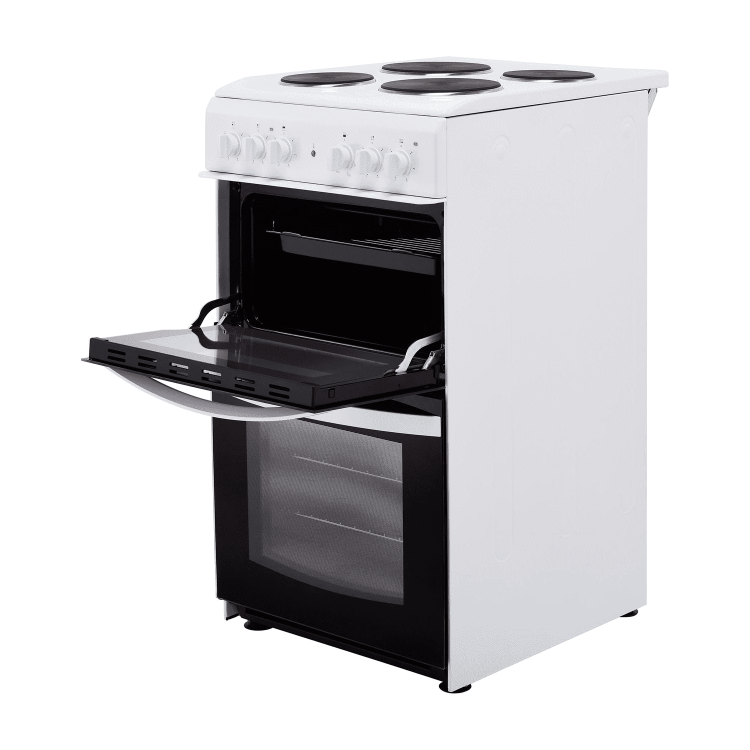 Indesit 50cm Double Cavity Electric Cooker with Sealed Plate Hob - White - Image 2