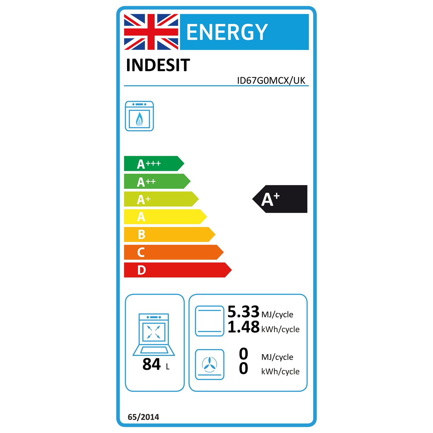 Indesit 60cm Gas Cooker - Black - Image 13