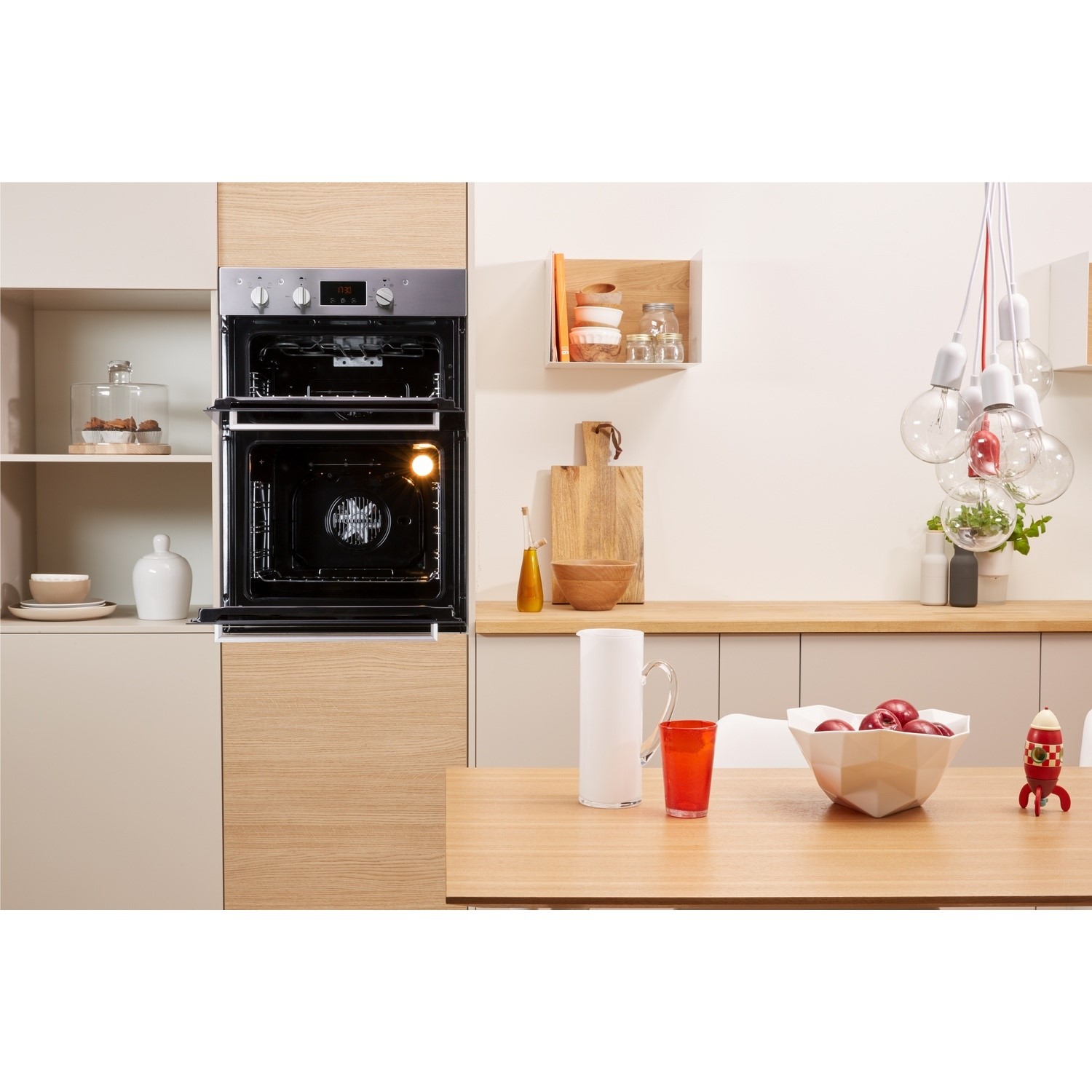 Indesit Aria Built-In Electric Double Oven - Stainless Steel - Image 3