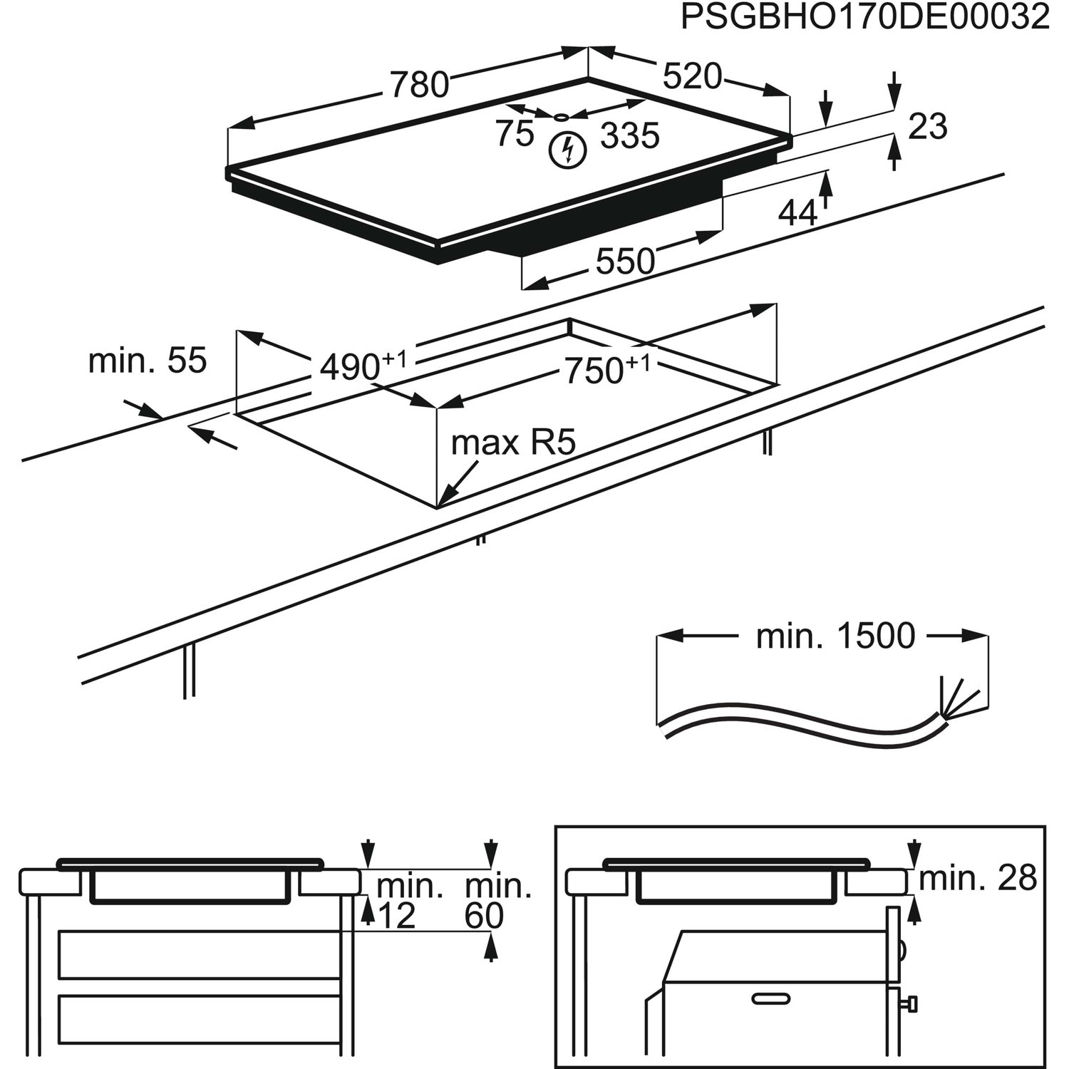AEG 6000 Series 78cm 4 Zone Induction Hob with Bridge Zone - Image 10
