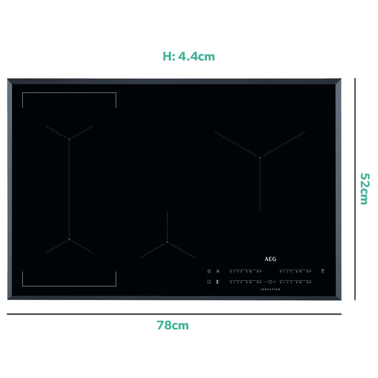AEG 6000 Series 78cm 4 Zone Induction Hob with Bridge Zone - Image 4