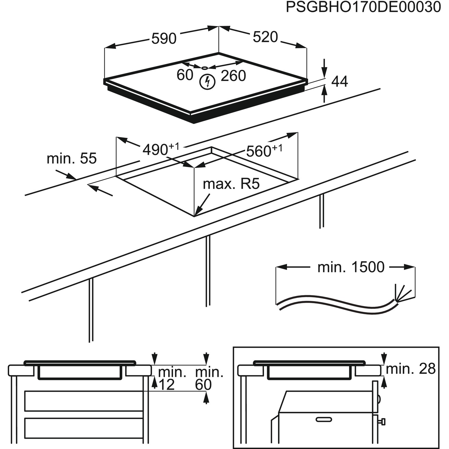 AEG 3000 Series 59cm 4 Zone Induction Hob - Image 7