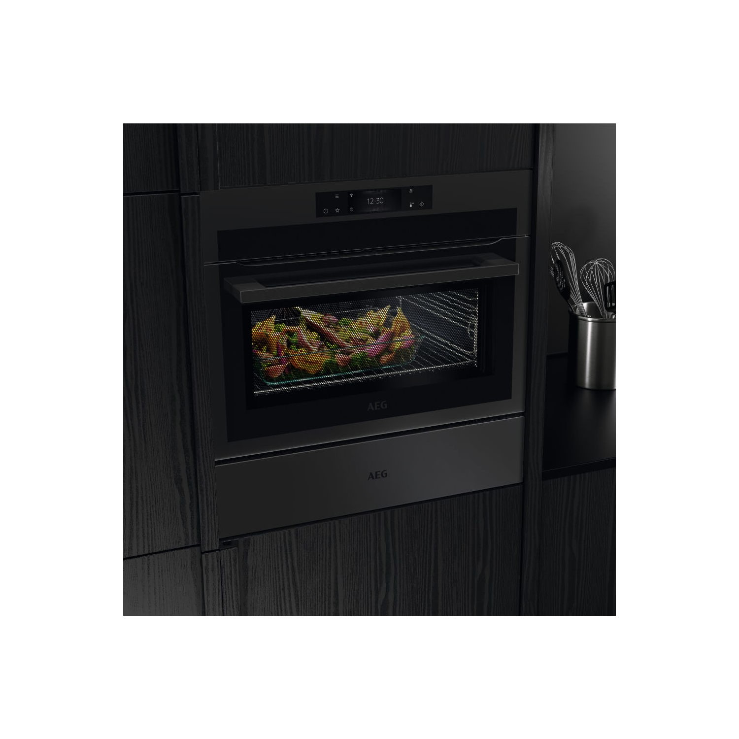 AEG 8000 Series Built-In Combination Microwave Oven - Matt Black - Image 2