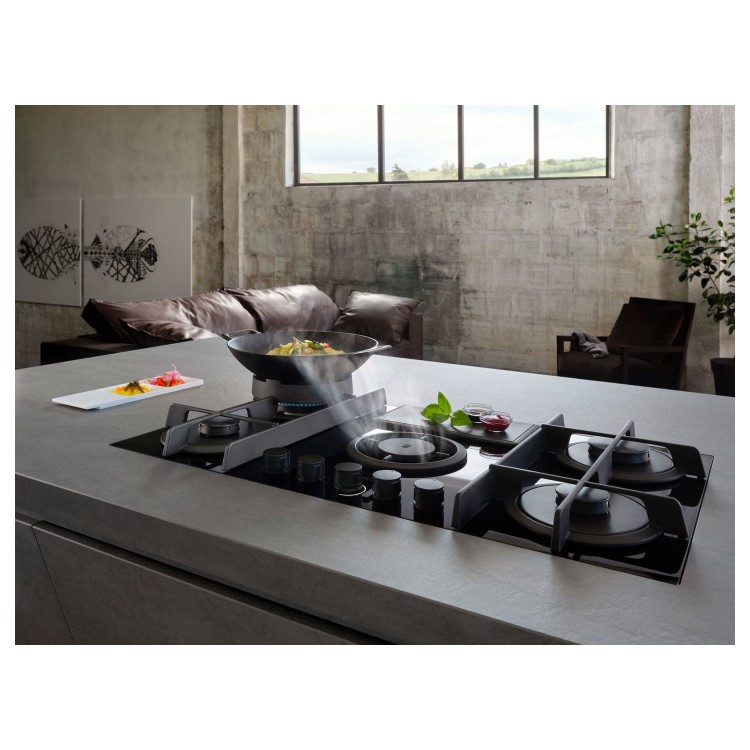 Elica NikolaTesla Flame 88cm Gas Venting Hob - Duct Out Only - Black - Image 4