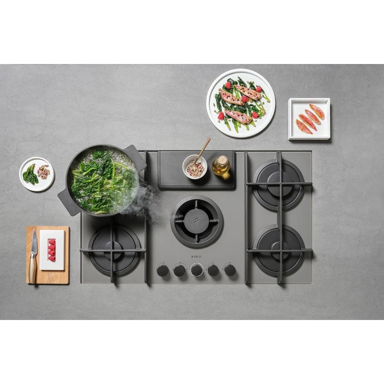 Elica NikolaTesla Flame 88cm Gas Venting Hob - Recirculation Only - Grey - Image 2