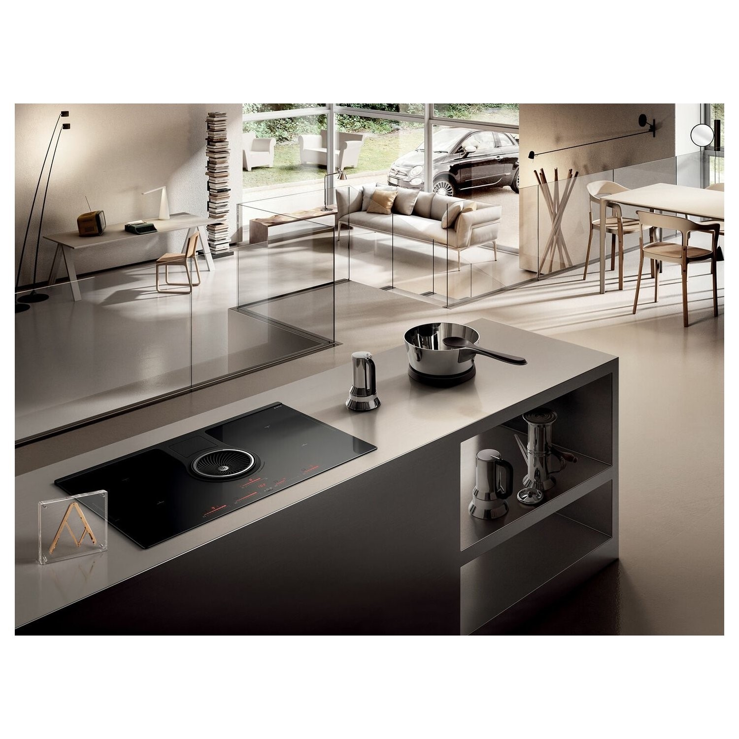 Refurbished Elica NikolaTesla NT-ONE-RC 4 Zone Induction Hob with Built-In Extractor Recirculation Model - Image 3