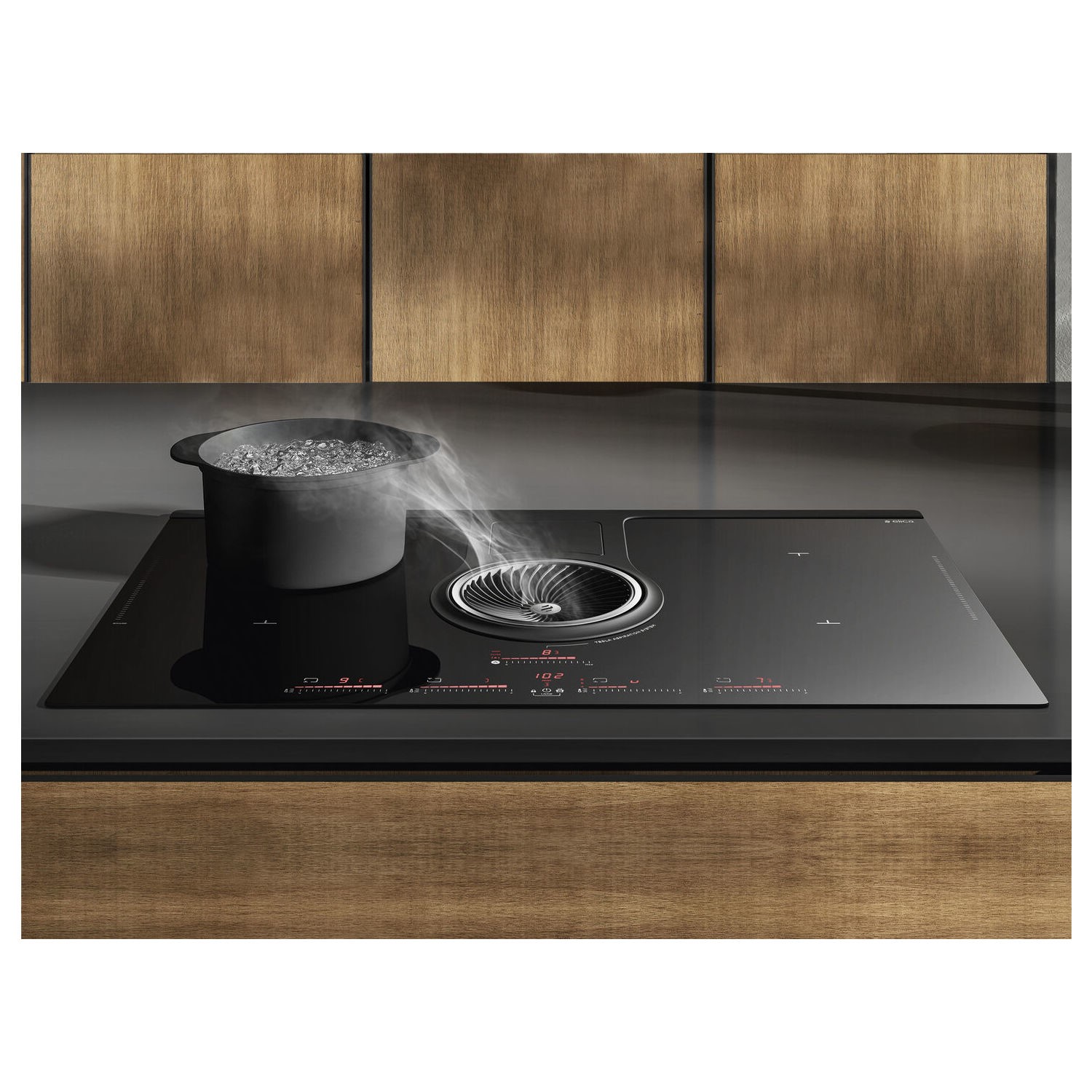 Refurbished Elica NikolaTesla NT-ONE-RC 4 Zone Induction Hob with Built-In Extractor Recirculation Model - Image 8