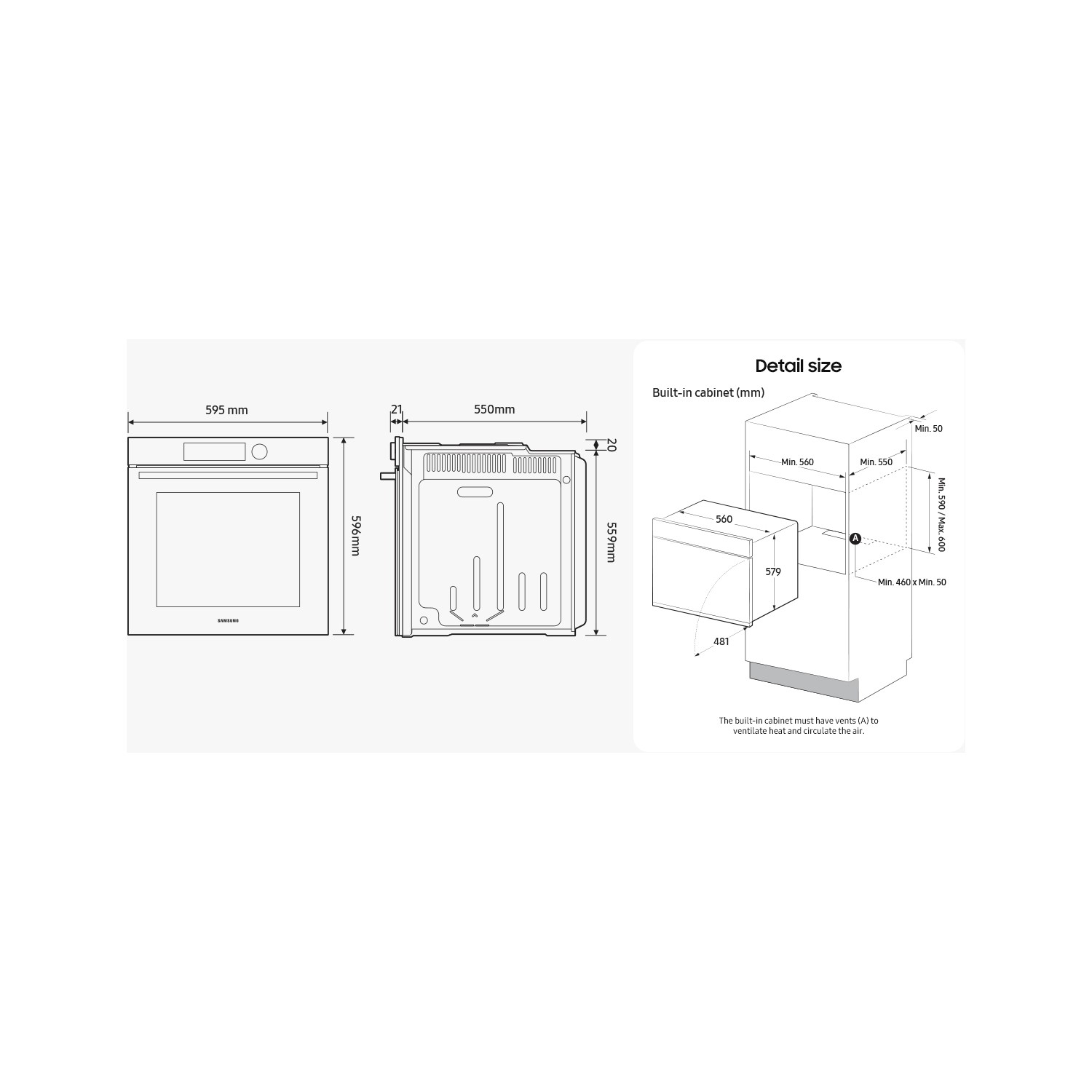 Refurbished Samsung Series 4 NV7B41307AS 60cm Single Built In Electric Oven Stainless Steel - Image 12