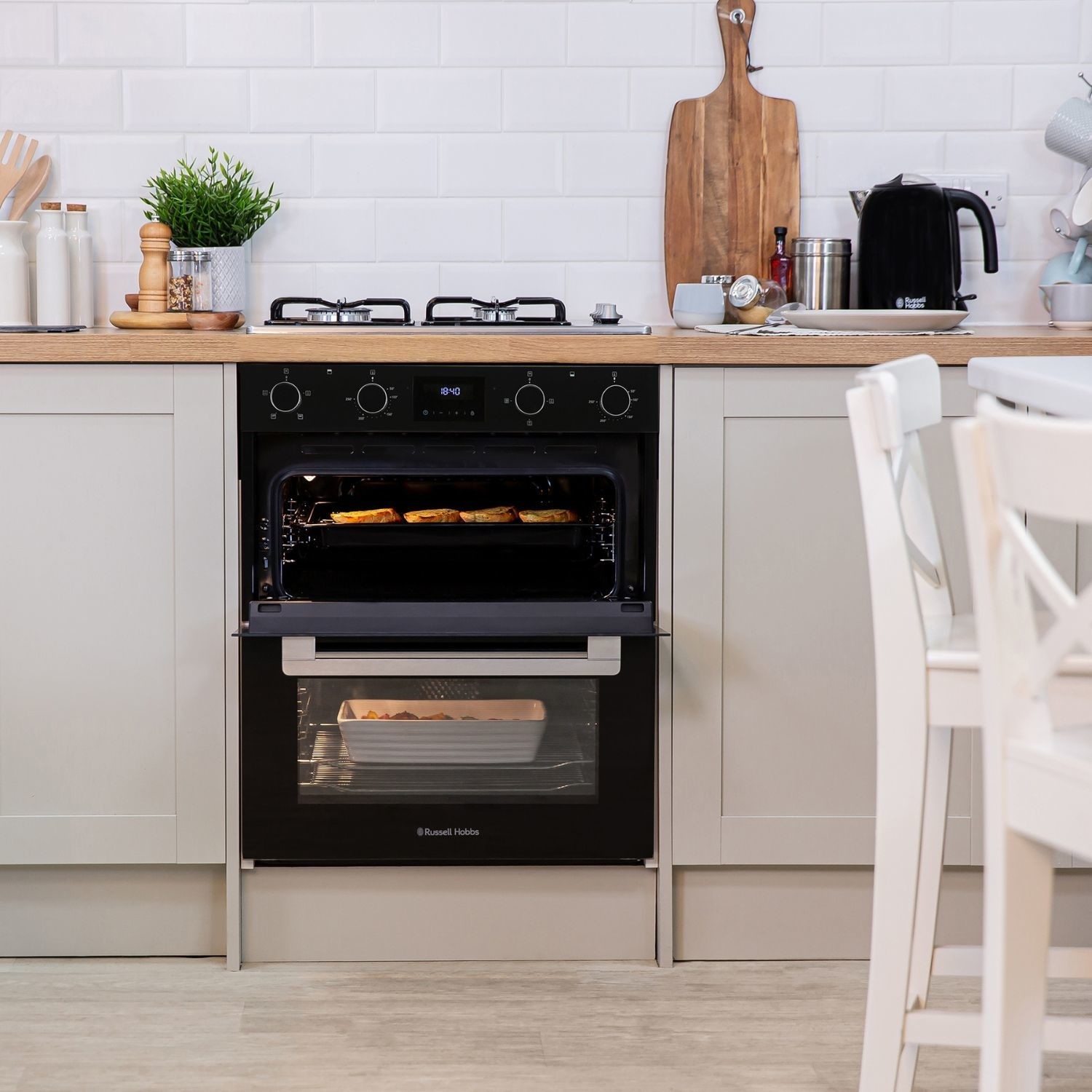 Russell Hobbs Built-In Electric Double Oven - Black - Image 6