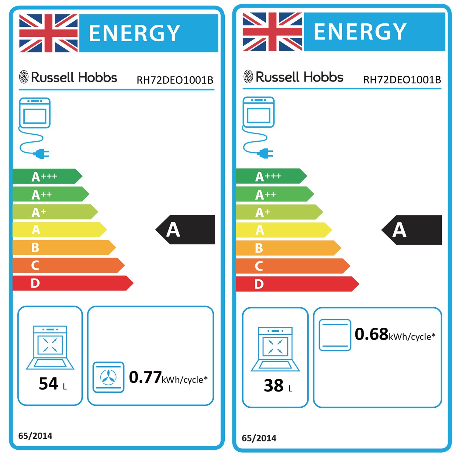 Russell Hobbs Built-In Electric Double Oven - Black - Image 8