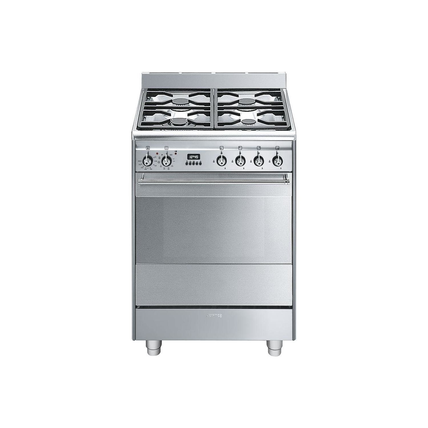 Refurbished Smeg Concert SUK61PX8 60cm Dual Fuel Cooker Stainless Steel