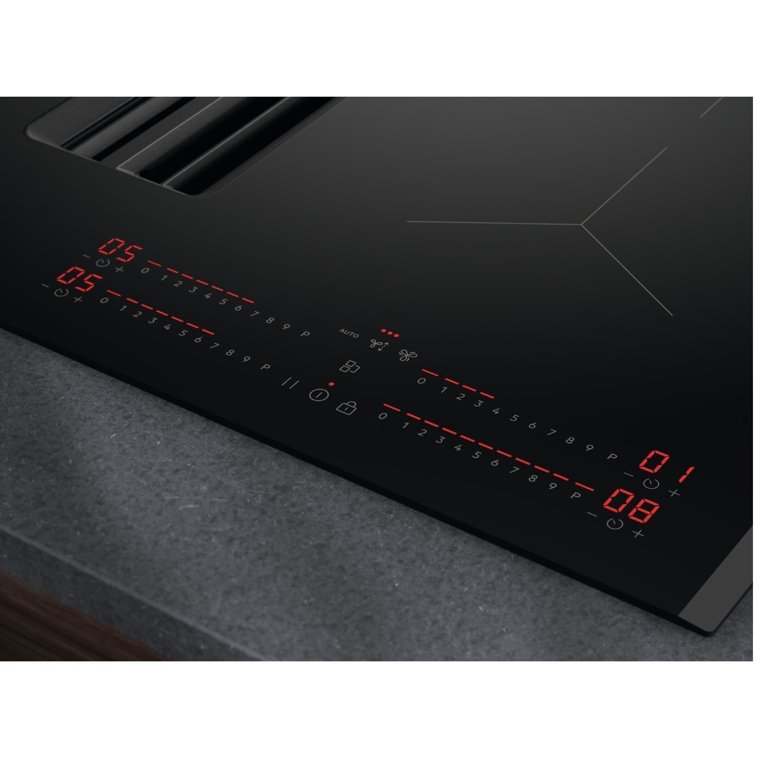 AEG 6000 Series 80 cm 4 Zone Venting Induction Hob - Black - Image 2