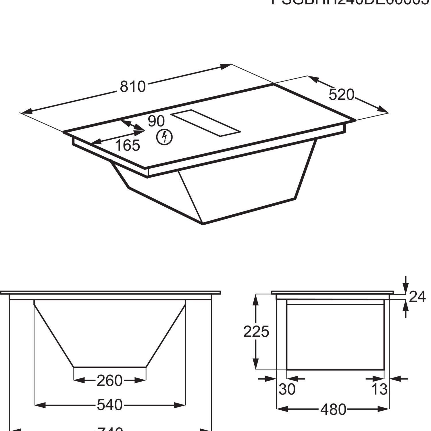 AEG 6000 Series 80 cm 4 Zone Venting Induction Hob - Black - Image 9