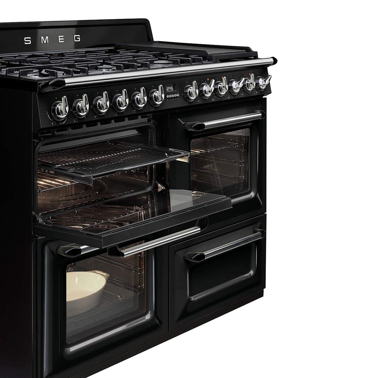 Smeg Victoria 110cm Dual Fuel Range Cooker - Black - Image 5